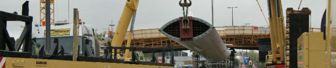 CHIO Brücke Pylon Aufstellung