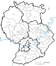 Abbildung 1: Region Trier mit Unterteilung in 26 Verbandsgemeinden bzw. -gemeindewerke