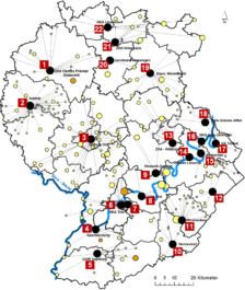 Darstellung der SBC-Standorte mit Schlammtrockenmassen